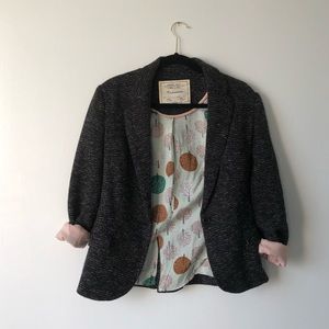 Cartonnier Women’s Blazer Knit Tweed. Gray/Blk.Sm